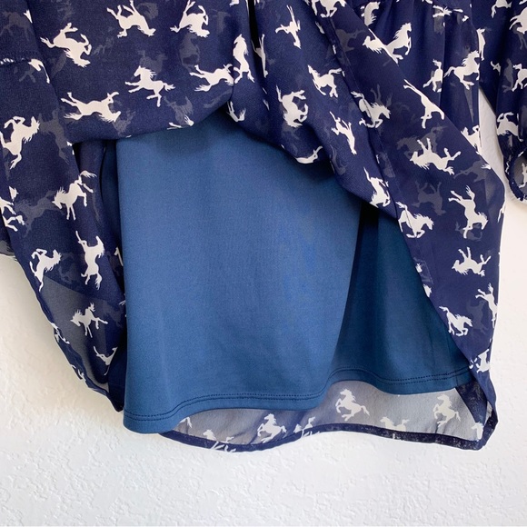 Speechless Babydoll Horse Print Top - Picture 6 of 7